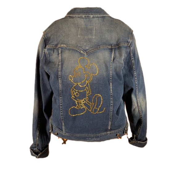 Disney Jackets & Blazers - Walt Disney 50th Anniversary Edition distressed Denim jacket Gold Rhinestones